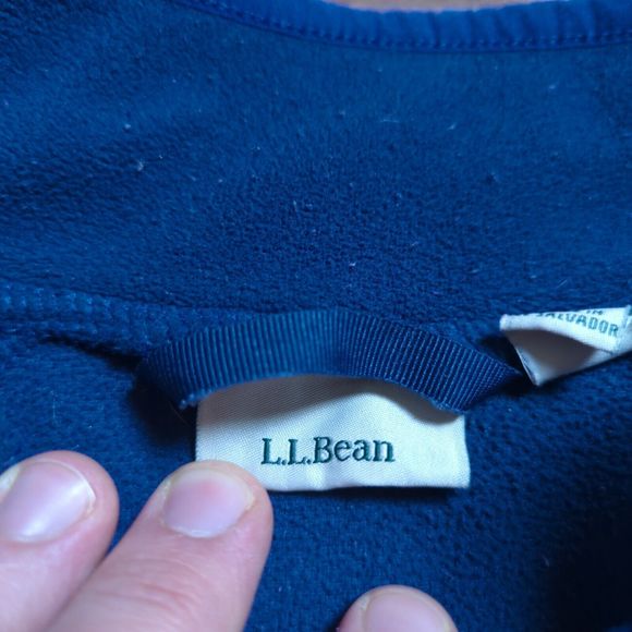 LL Bean Women's Small Petite Sweater Pullover 1/4 Zip Fleece Blue Outdoors - Picture 4 of 9